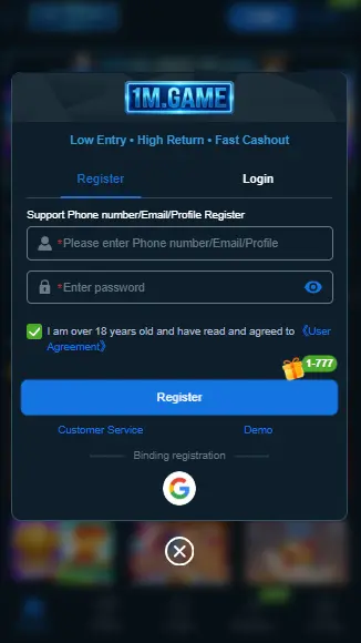 Register 1M Game